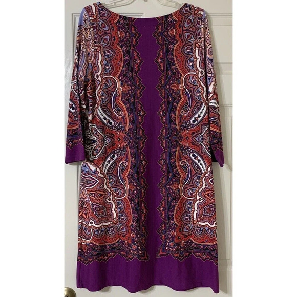 NWT Tommy Bahama Gramado Swirls Shift Dress Purple Paisley Size L (A40) - Picture 5 of 6